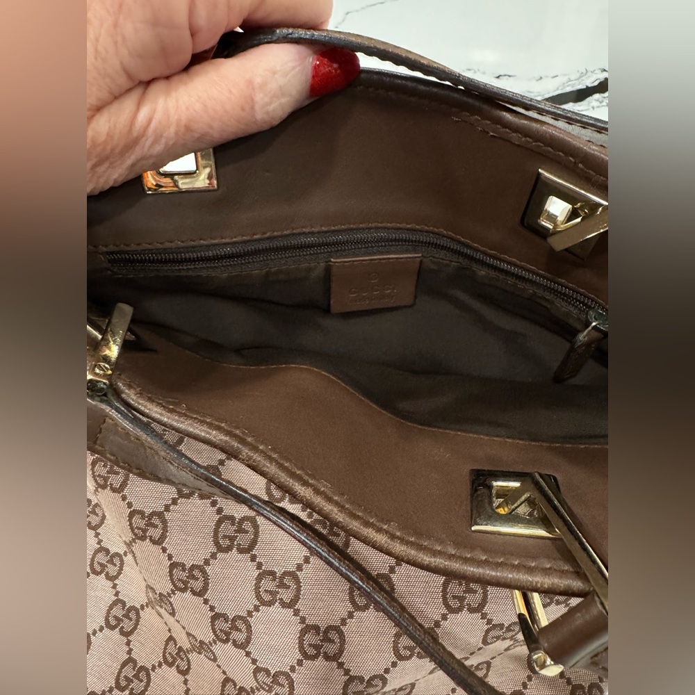 Gucci GG Canvas Brown Tote Bag – Vintage Made in Italy - Picture 8 of 16